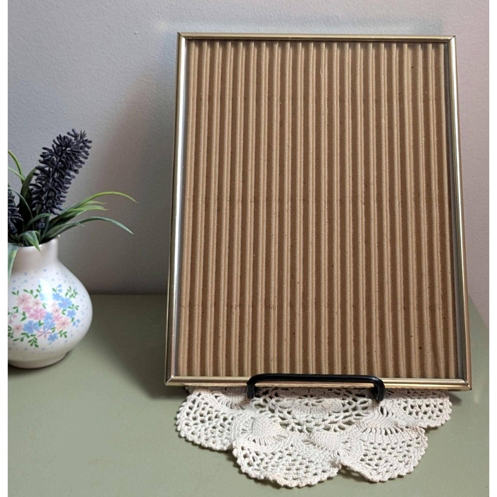 Vintage Gold Aluminum‎ Picture Frame 8x10, Mid Century Modern Photo Frame